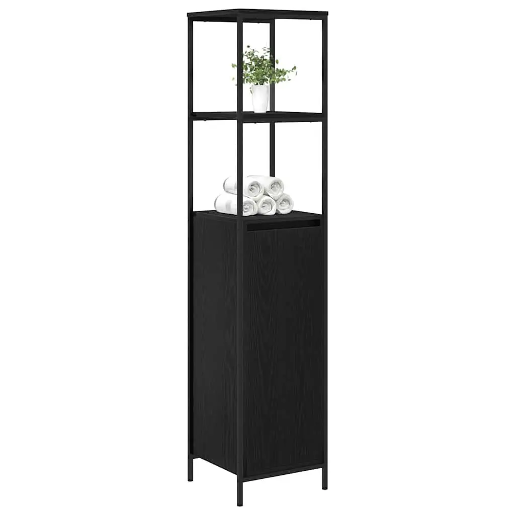Bathroom Vanity Cabinet Engineered Wood 36x35x165cm Black Oak