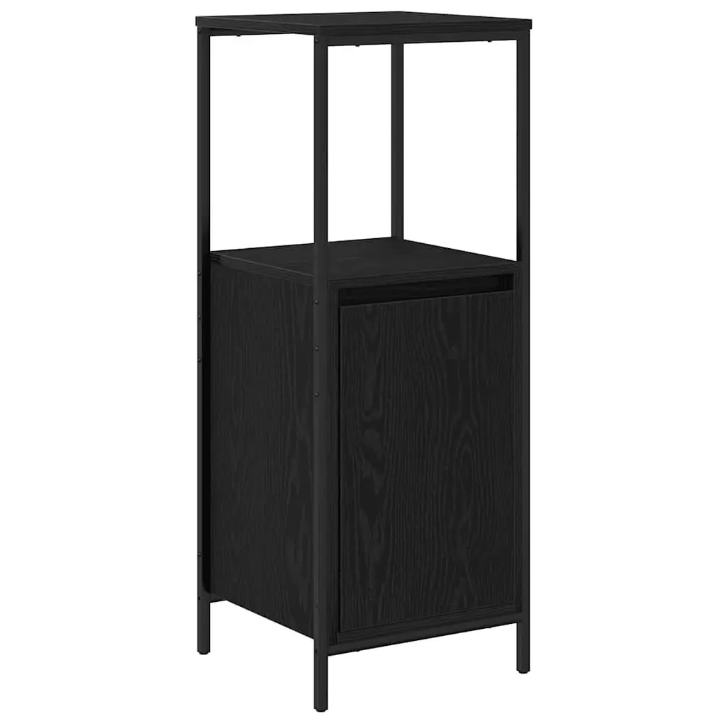 Bathroom Vanity Cabinet with Shelves Storage Organizer Black Oak 36x35x95cm