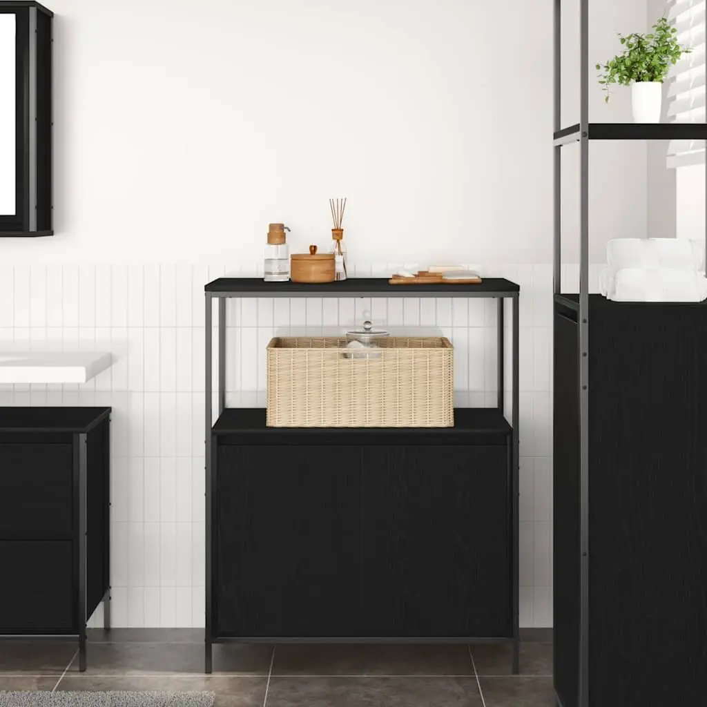 Bathroom Cabinet Engineered Wood 76.5W x 35D x 95H cm Black Oak