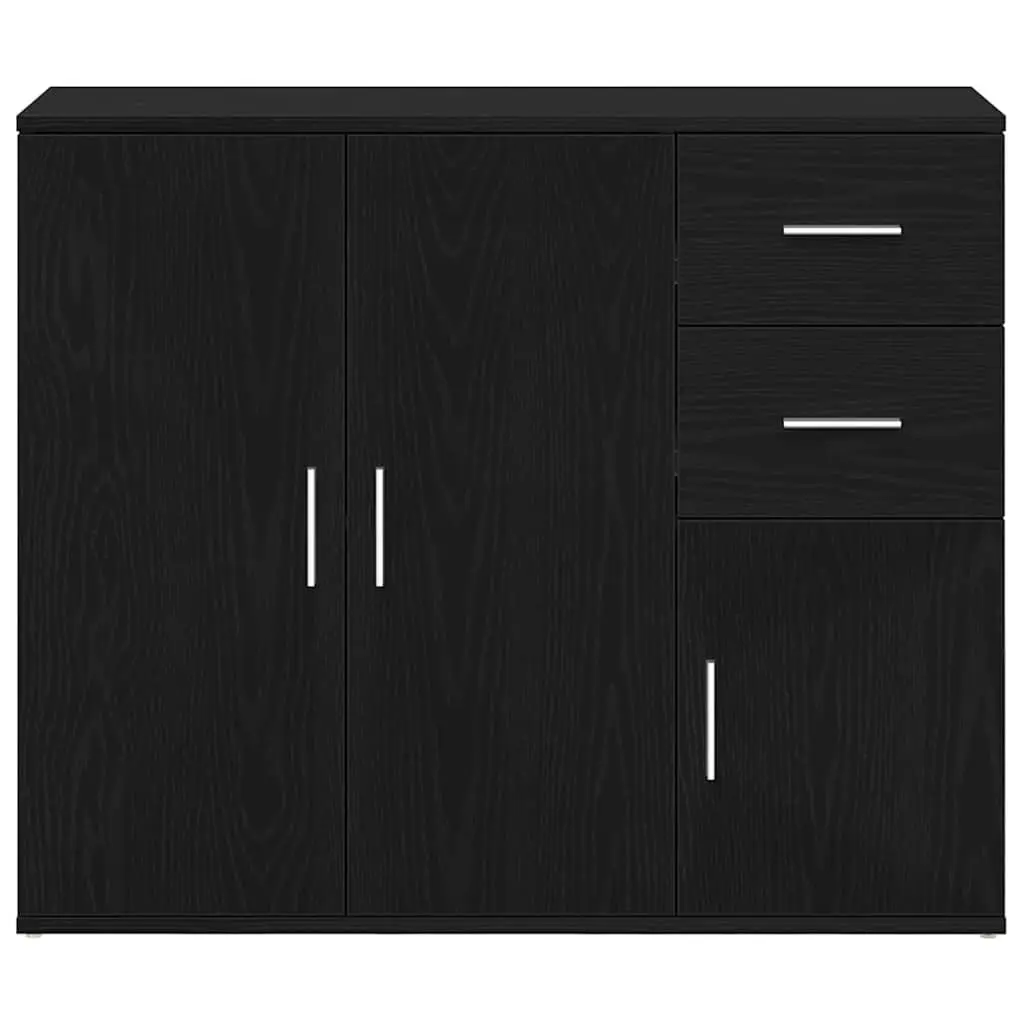Sideboard Black Oak 91x29.5x75 cm Storage Cabinet Cupboard Furniture