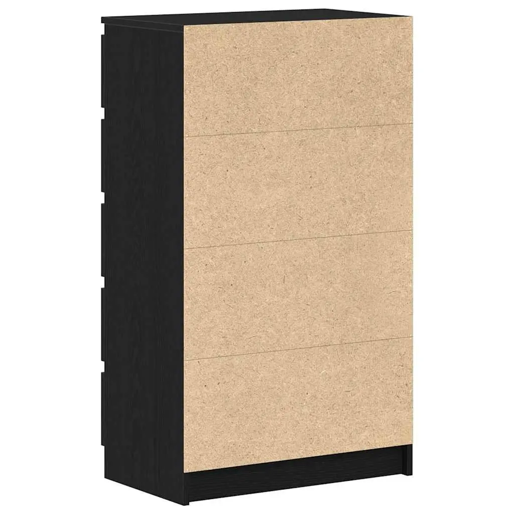 Black Oak Drawer Cabinet with 5 Spacious Drawers