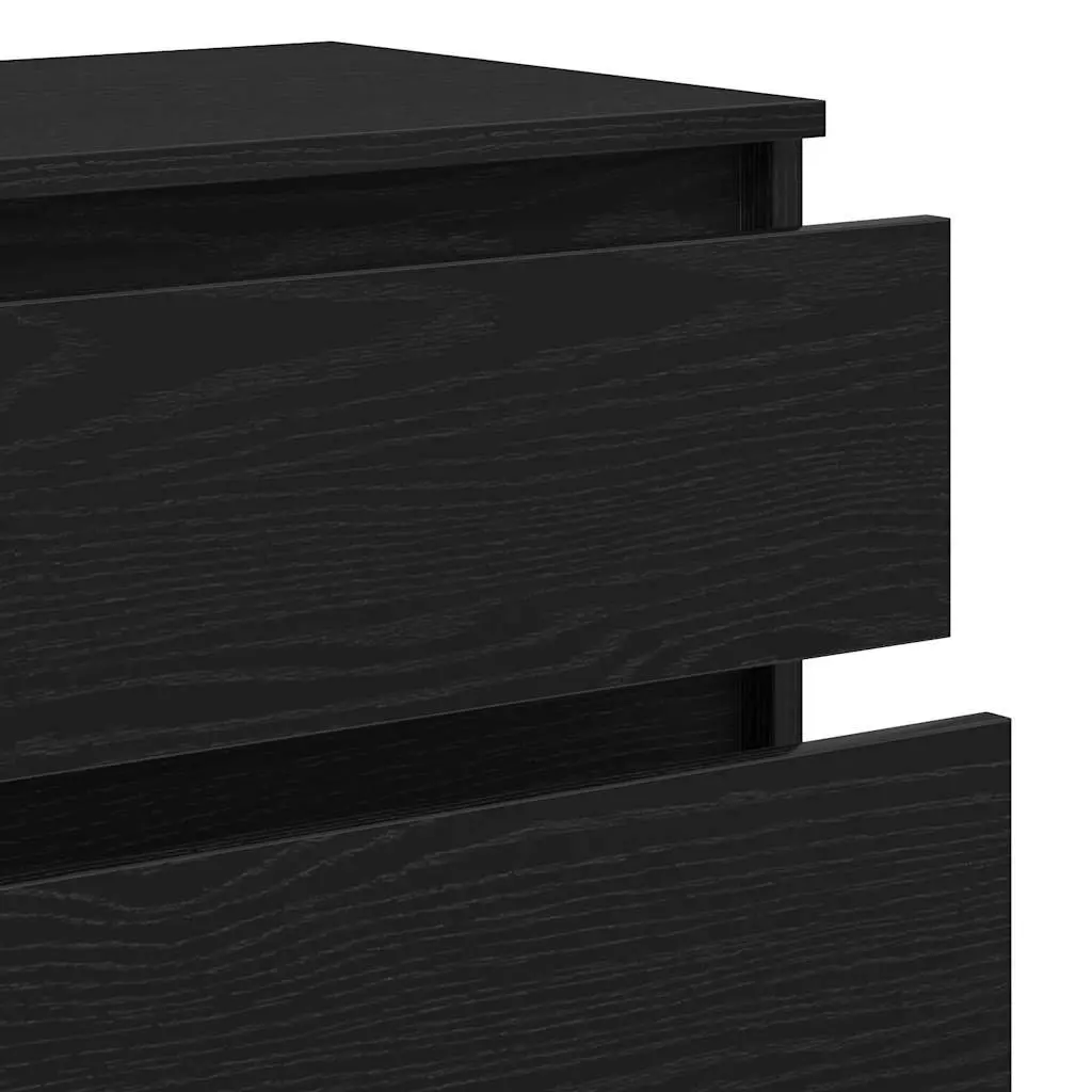Black Oak Drawer Cabinet with 5 Spacious Drawers