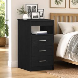 Black Oak Drawer Storage Cabinet 40x50x76cm