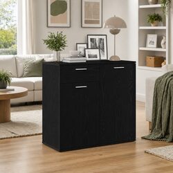 Black Oak Sideboard with Ample Storage 80x36x75cm