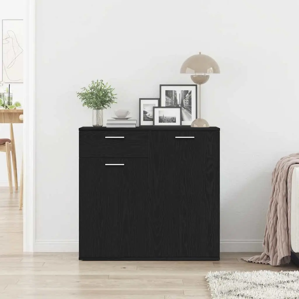 Black Oak Sideboard with Ample Storage 80x36x75cm
