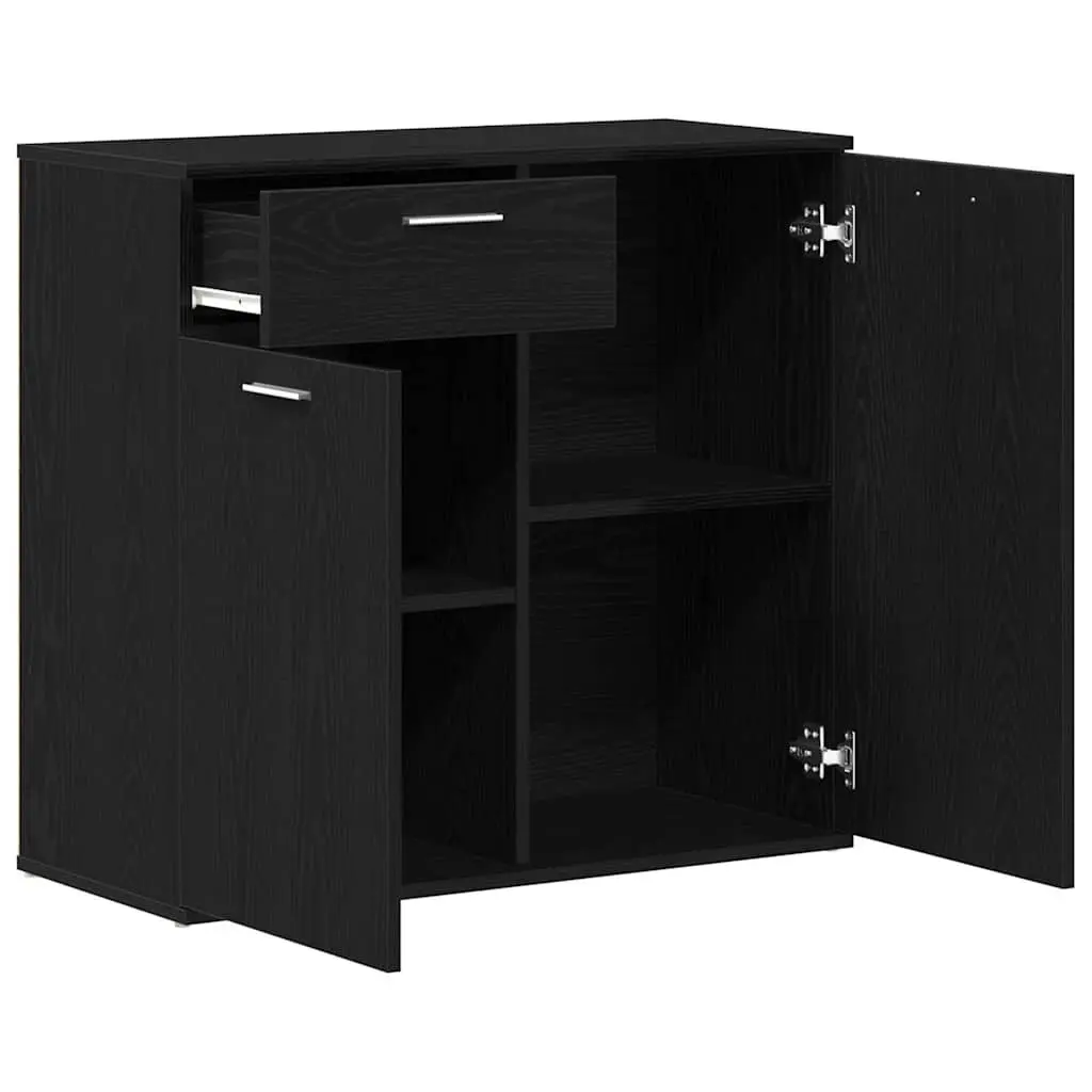 Black Oak Sideboard with Ample Storage 80x36x75cm