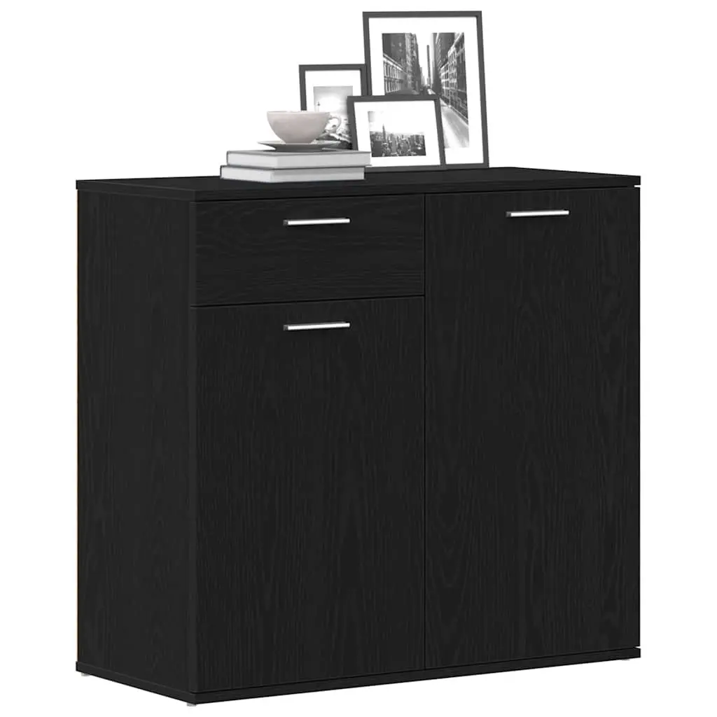 Black Oak Sideboard with Ample Storage 80x36x75cm