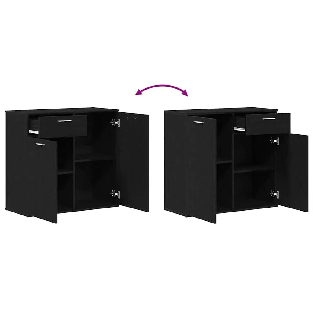 Black Oak Sideboard with Ample Storage 80x36x75cm