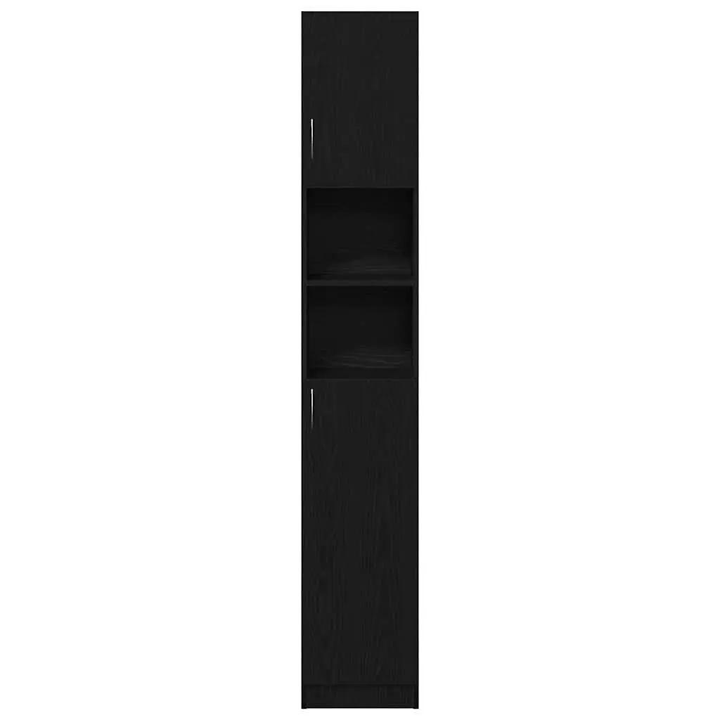 Bathroom Cabinet Engineered Wood 32x25.5x190 cm Black