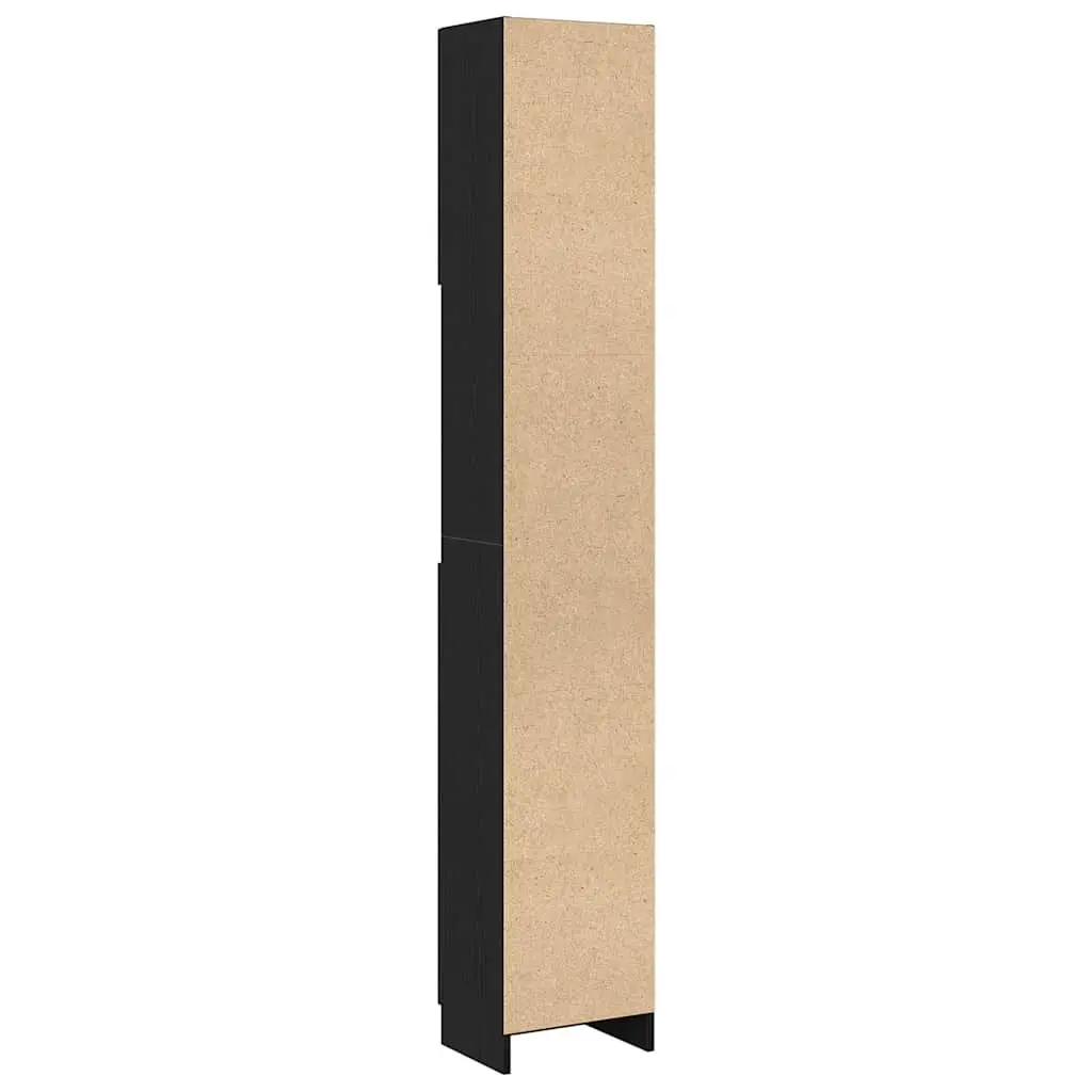 Bathroom Cabinet Engineered Wood 32x25.5x190 cm Black