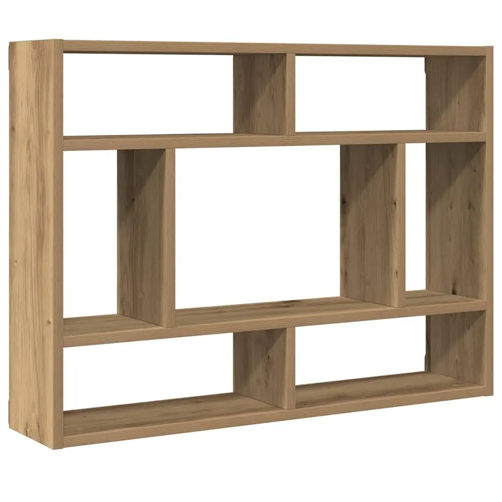 Brown Wall Shelf with Solid Acacia Wood Construction