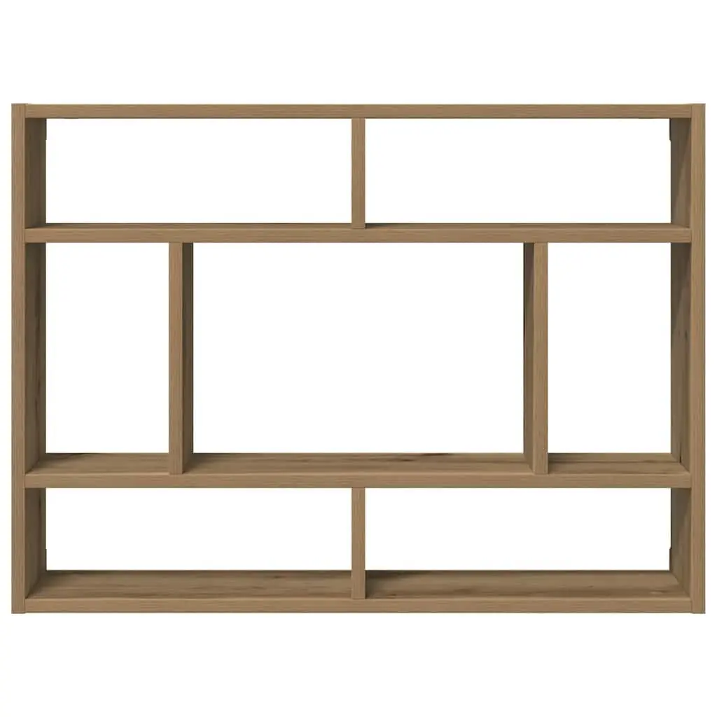 Brown Wall Shelf with Solid Acacia Wood Construction