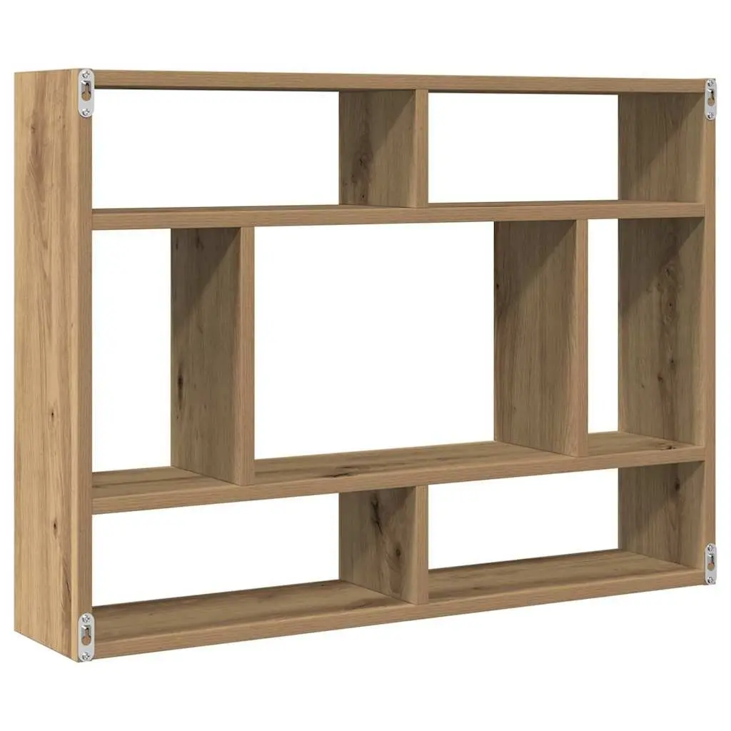 Brown Wall Shelf with Solid Acacia Wood Construction