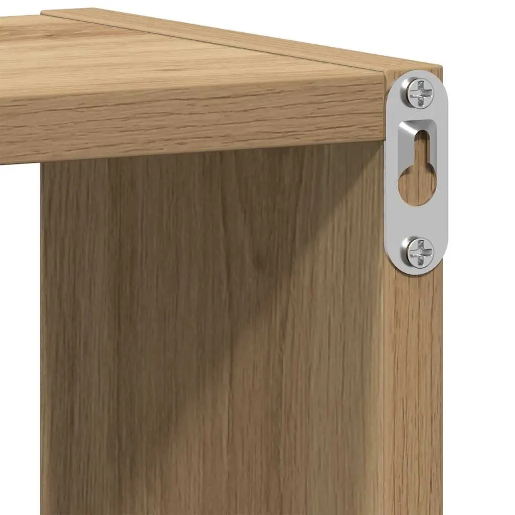 Brown Wall Shelf with Solid Acacia Wood Construction