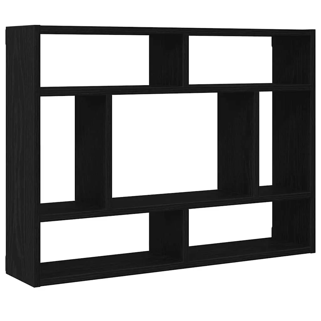 Floating Wall Shelf in Black Oak for Storage and Display
