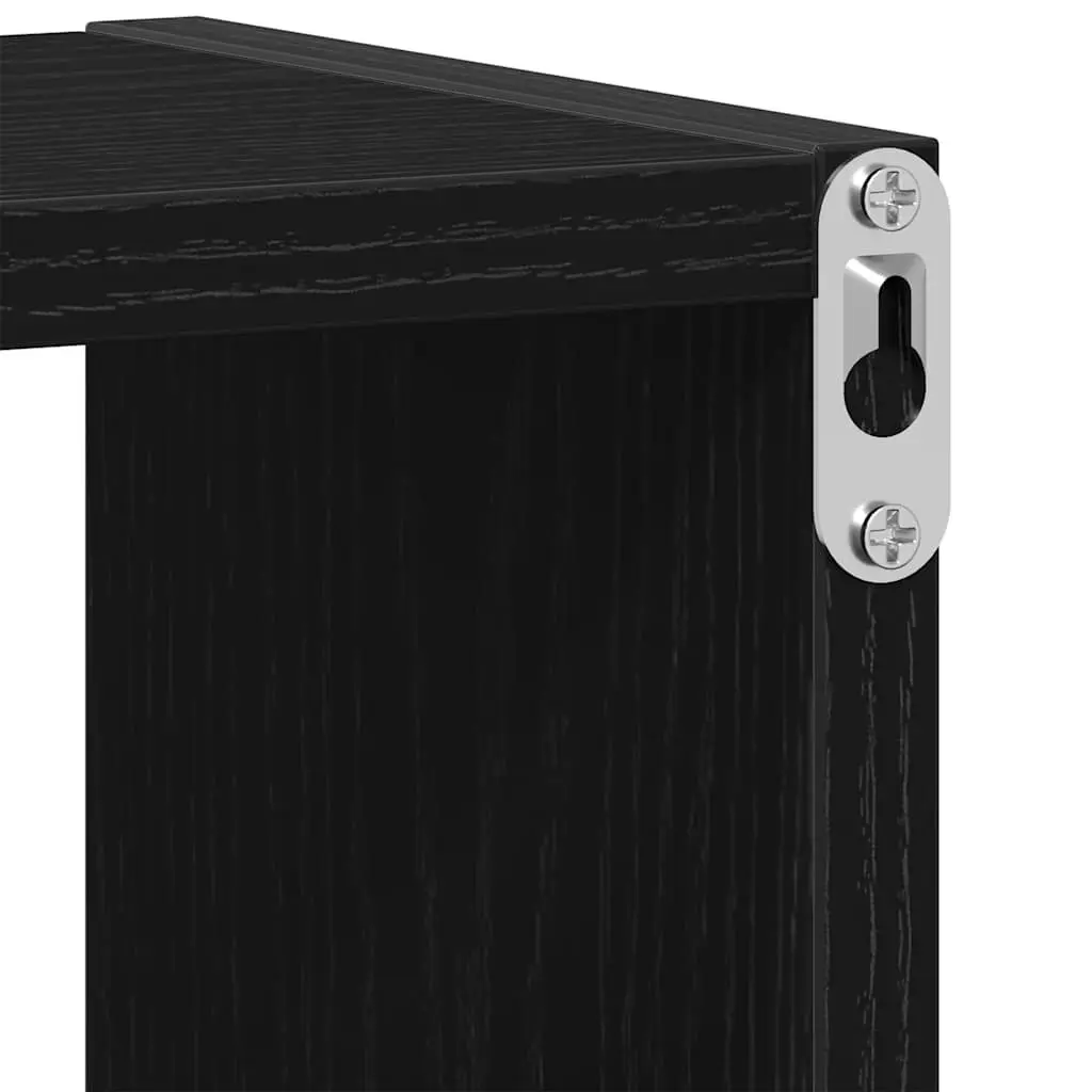 Floating Wall Shelf in Black Oak for Storage and Display