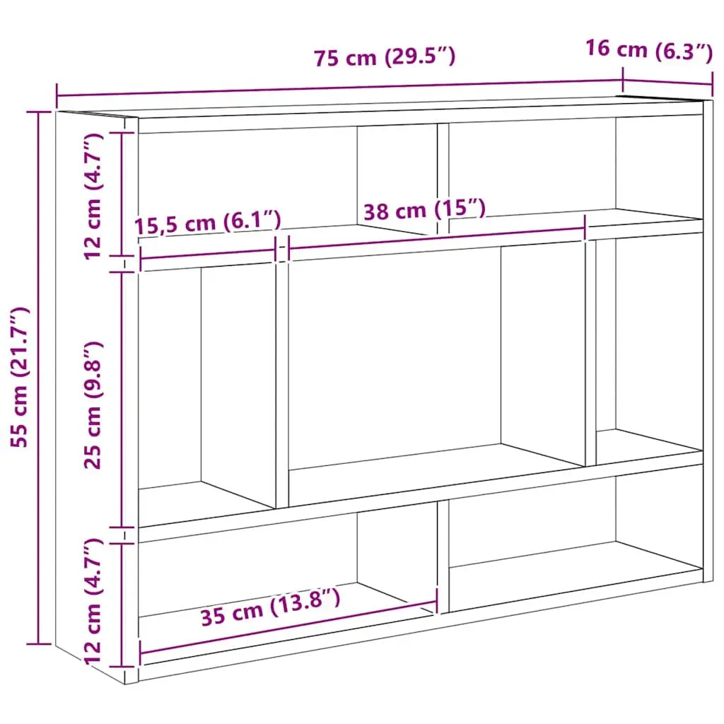 Floating Wall Shelf in Black Oak for Storage and Display