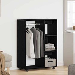 Engineered Wood Storage Cabinet in Black Oak 80x40x110 cm