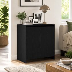Engineered Wood Black Oak Sideboard 70x41x75cm
