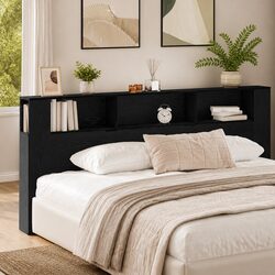 Stylish Wall-Mounted Headboard Cabinet with Storage Shelf