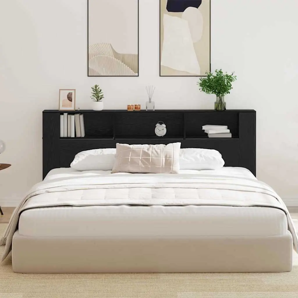 Wall-Mounted Headboard Cabinet with Storage Shelf
