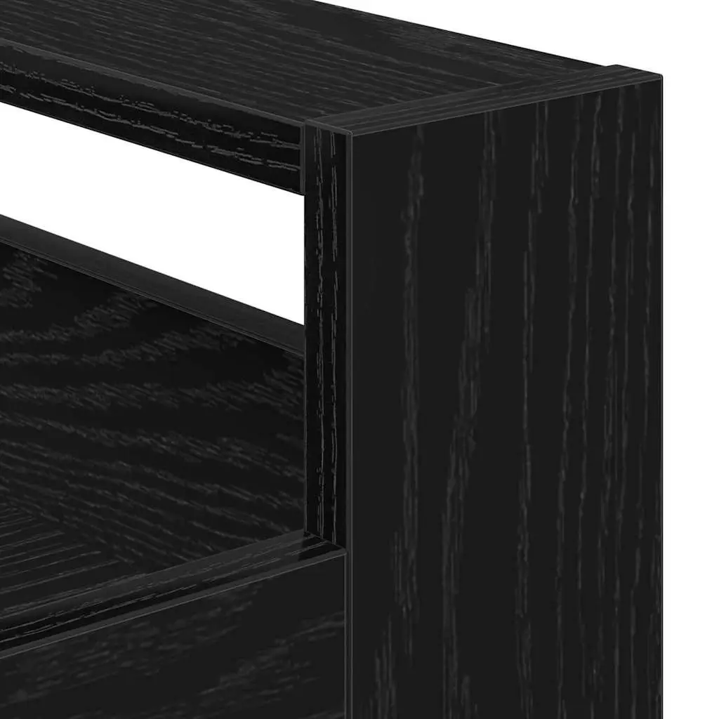 Black Kitchen Trolley 60 x 45 x 80 cm with Castors
