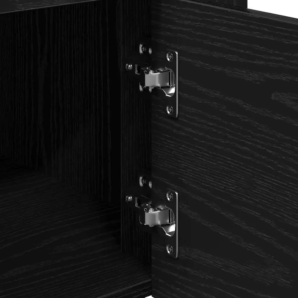 Black Engineered Wood Kitchen Trolley 60 x 45 x 80 cm