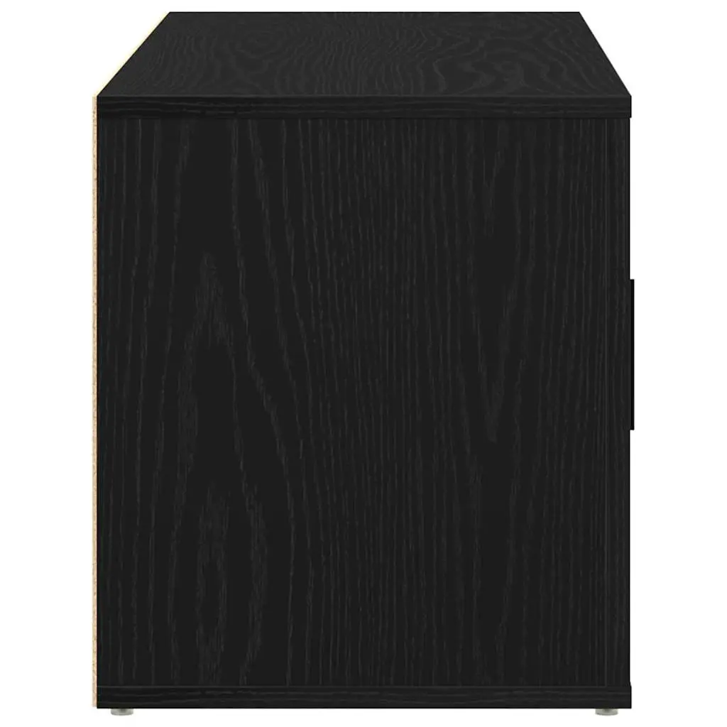 TV Cabinet Engineered Wood 100x35x40cm Black Oak Modern Storage Unit