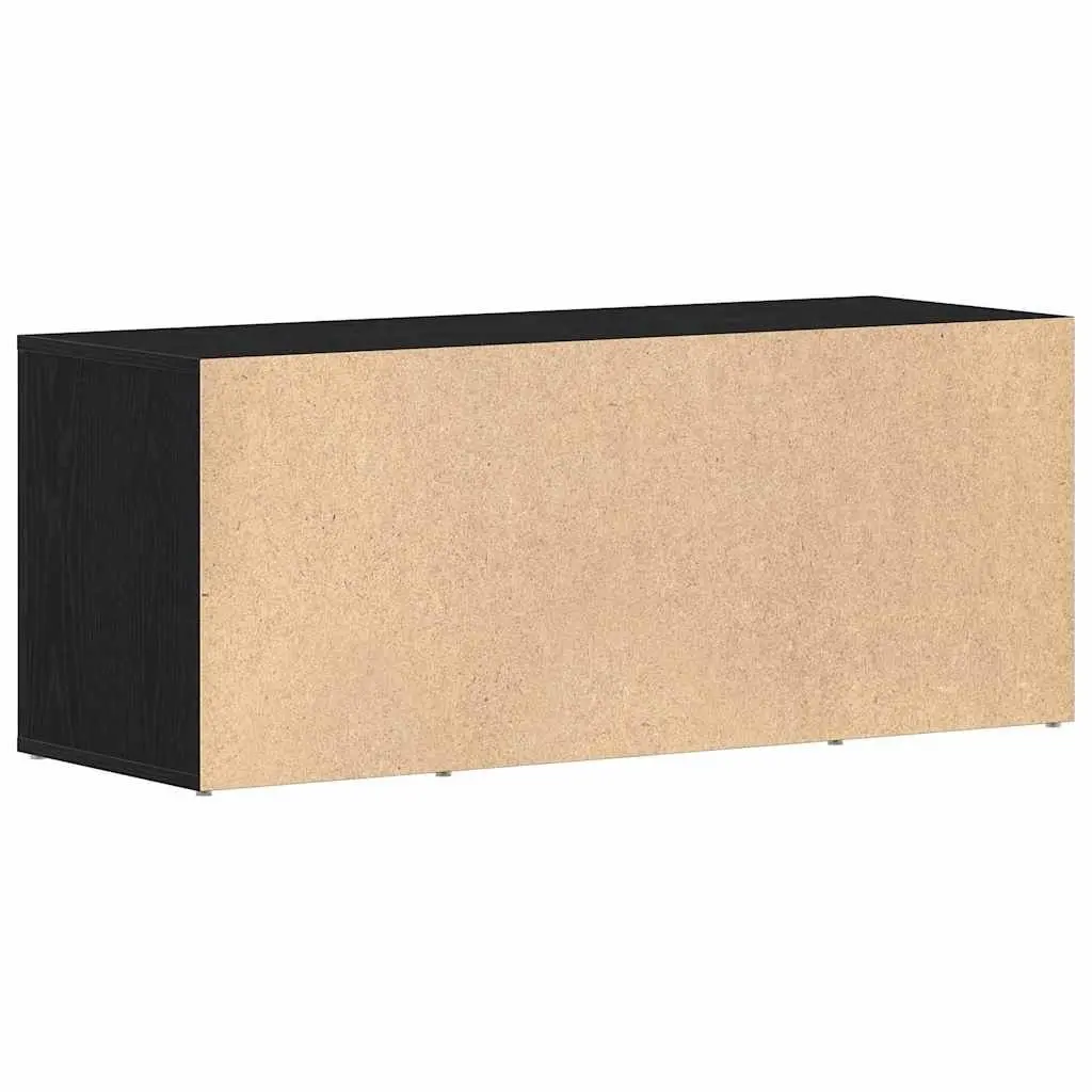 TV Cabinet Engineered Wood 100x35x40cm Black Oak Modern Storage Unit