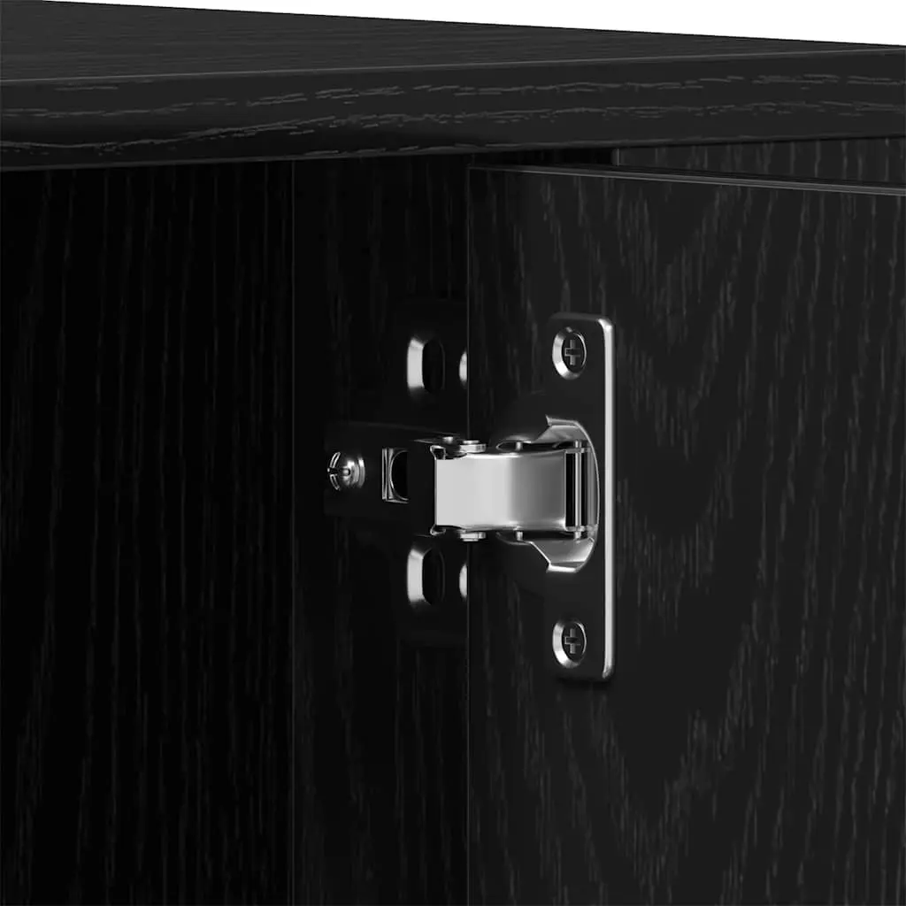 TV Cabinet Engineered Wood 100x35x40cm Black Oak Modern Storage Unit