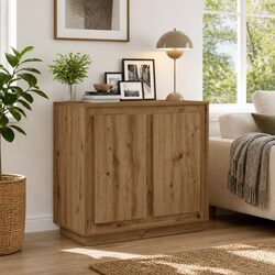 Sideboard Brown Engineered Wood Buffet Cabinet Storage Dining Room Furniture