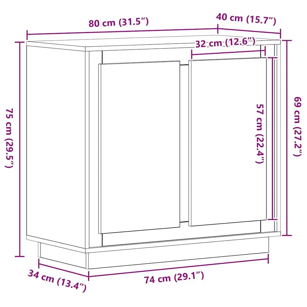 Brown Engineered Wood Buffet Cabinet for Storage
