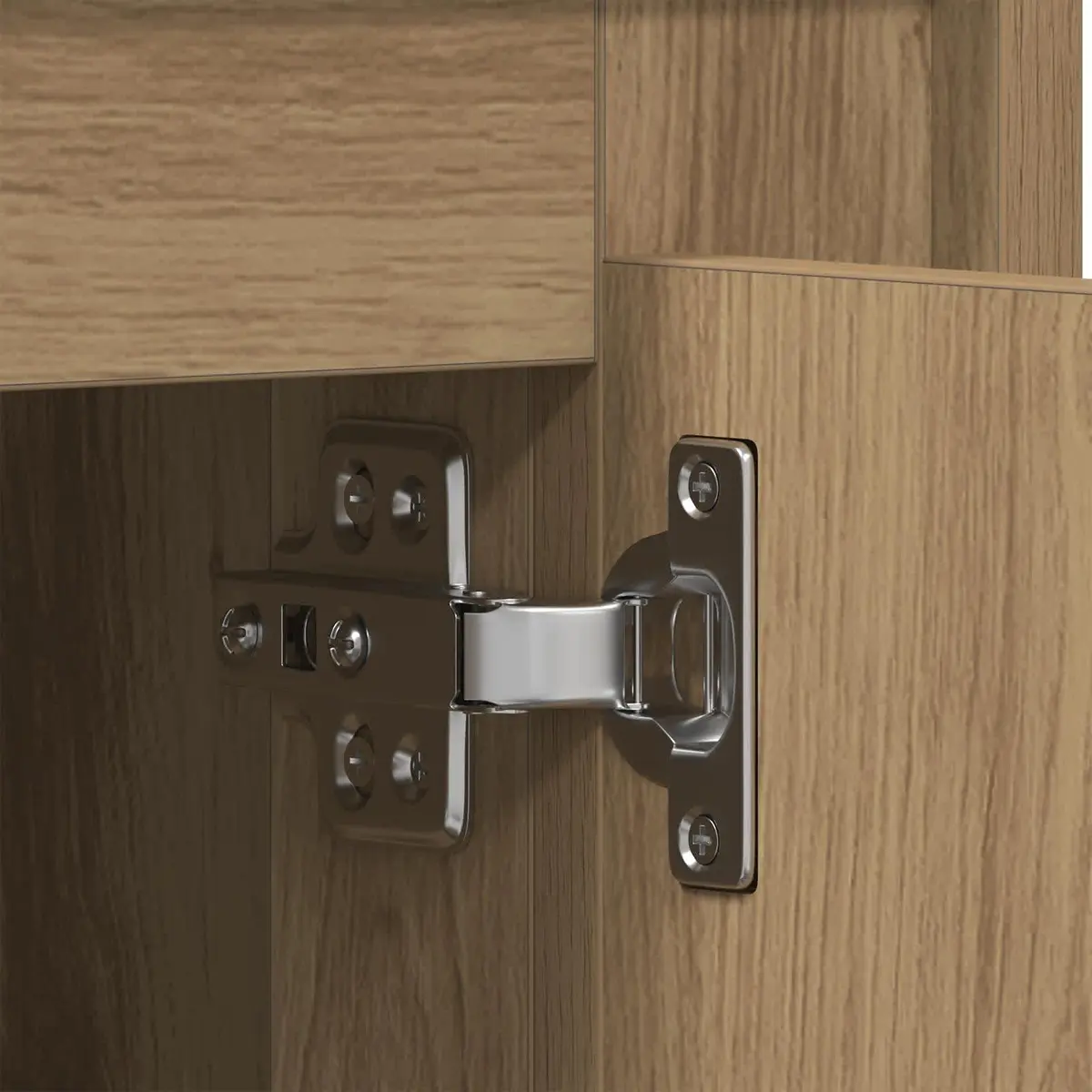Brown Engineered Wood Buffet Cabinet for Storage