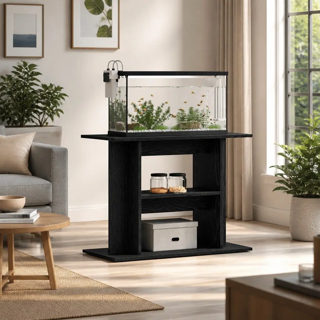 Black Oak 3-Tier Aquarium Stand for Fish Tanks