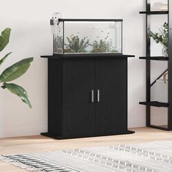 Black Oak Aquarium Stand with Storage Compartment
