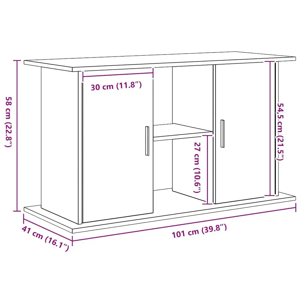 Aquarium Stand Engineered Wood 101 x 41 x 58 cm Black Oak