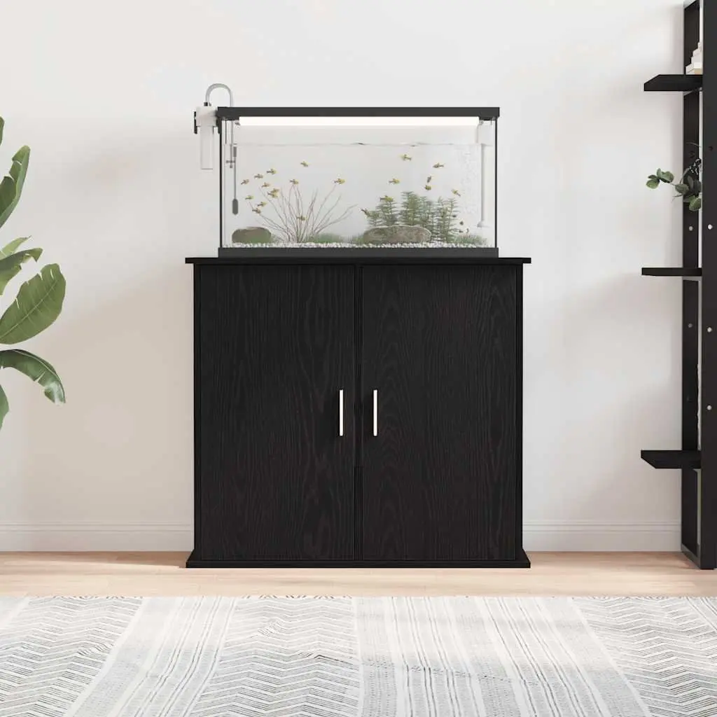 Black Oak Aquarium Stand with Storage Cabinet
