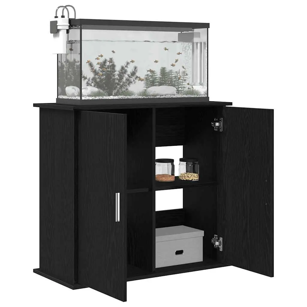 Black Oak Aquarium Stand with Storage Cabinet