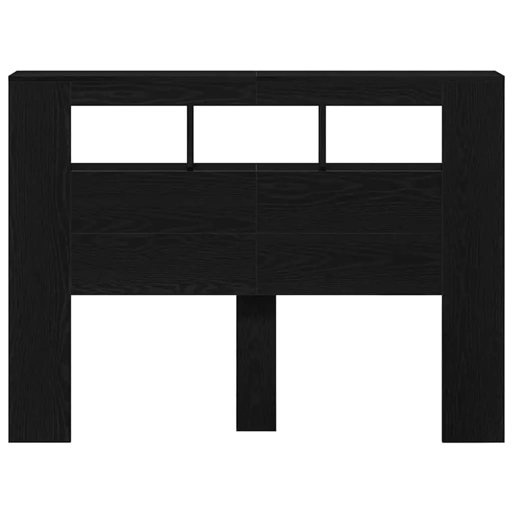 Multicolour LED Headboard with Storage in Black