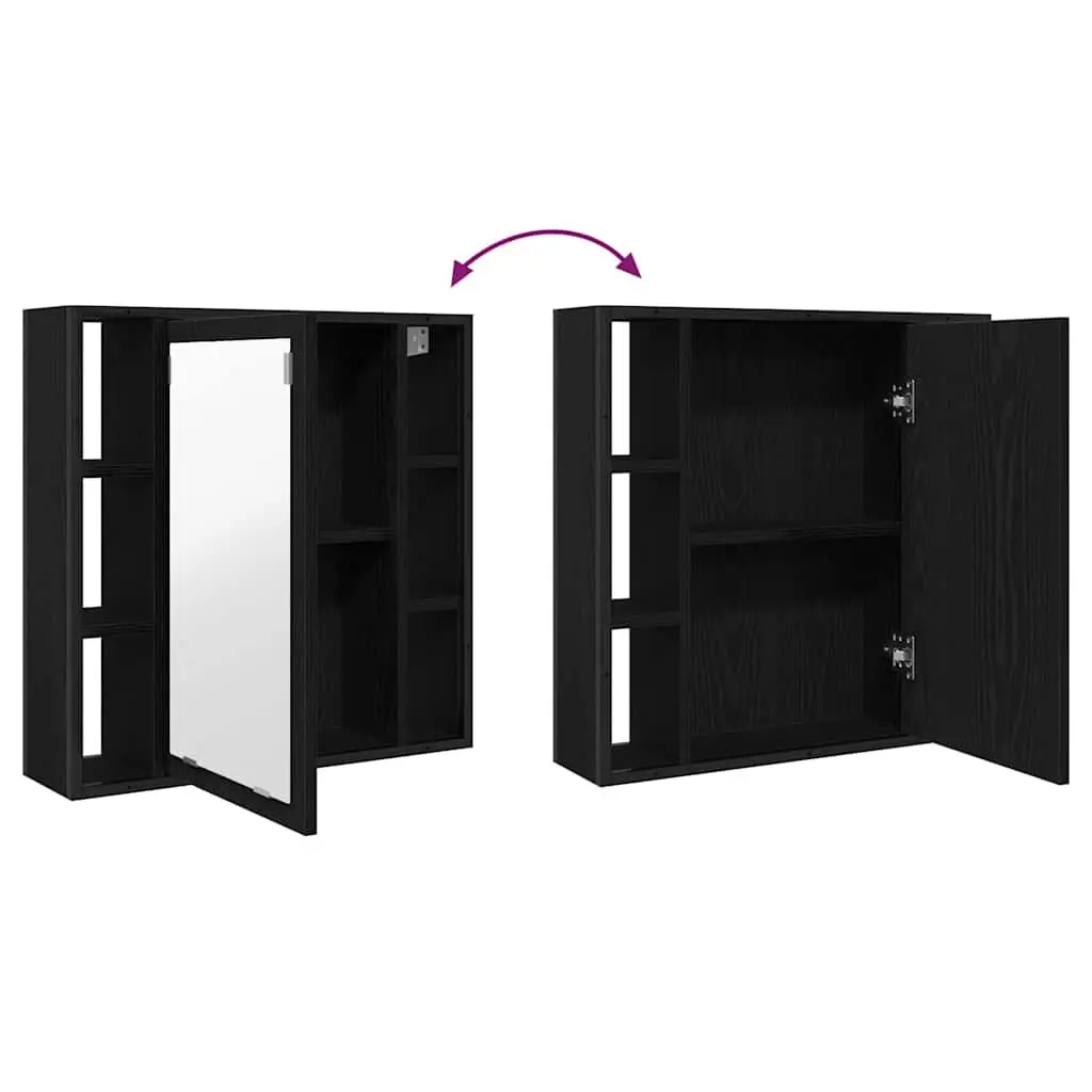 Bathroom Cabinet Engineered Wood 60x16x60cm Black