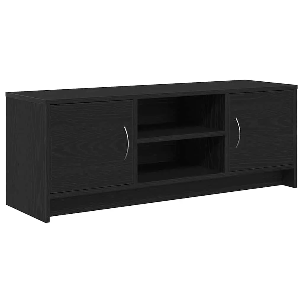 Black Oak TV Cabinet 102x30x37.5cm with Metal Handles