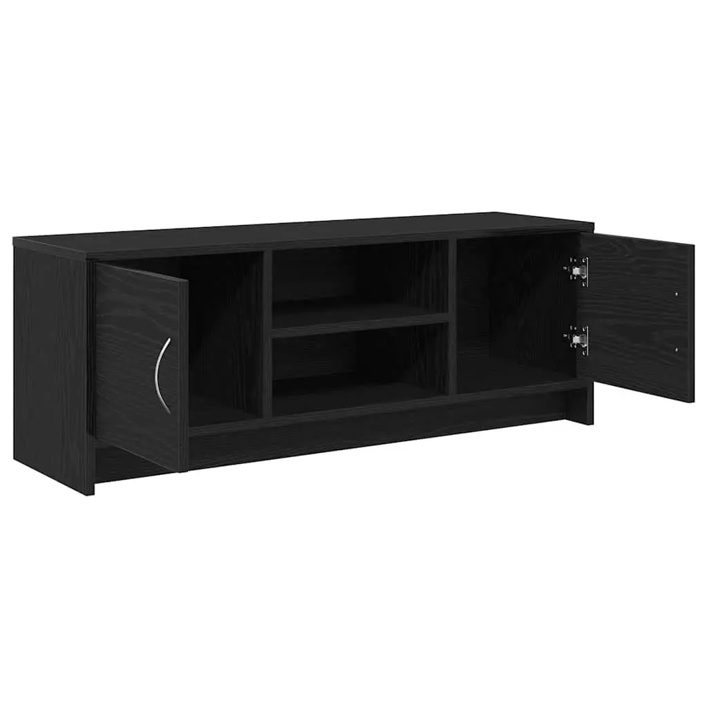 Black Oak TV Cabinet 102x30x37.5cm with Metal Handles