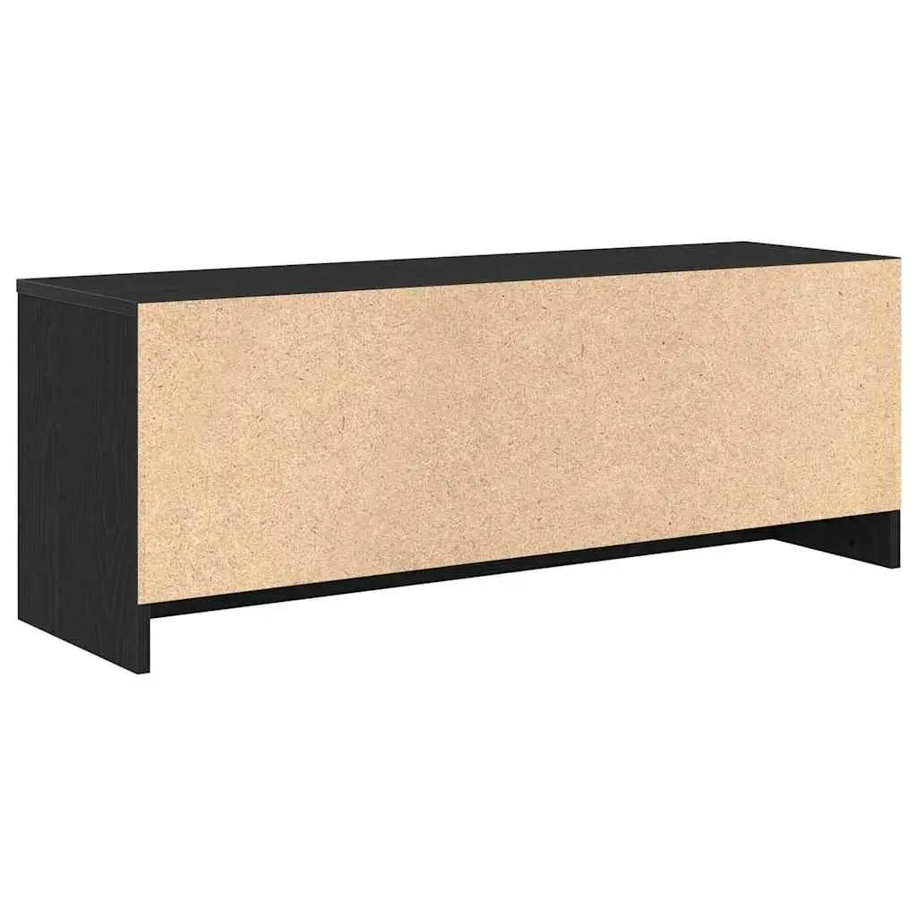 Black Oak TV Cabinet 102x30x37.5cm with Metal Handles