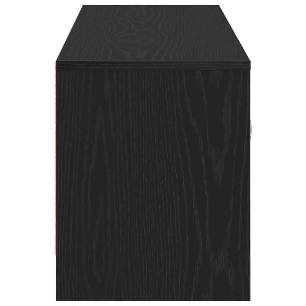 Black Oak TV Cabinet 102x30x37.5cm with Metal Handles