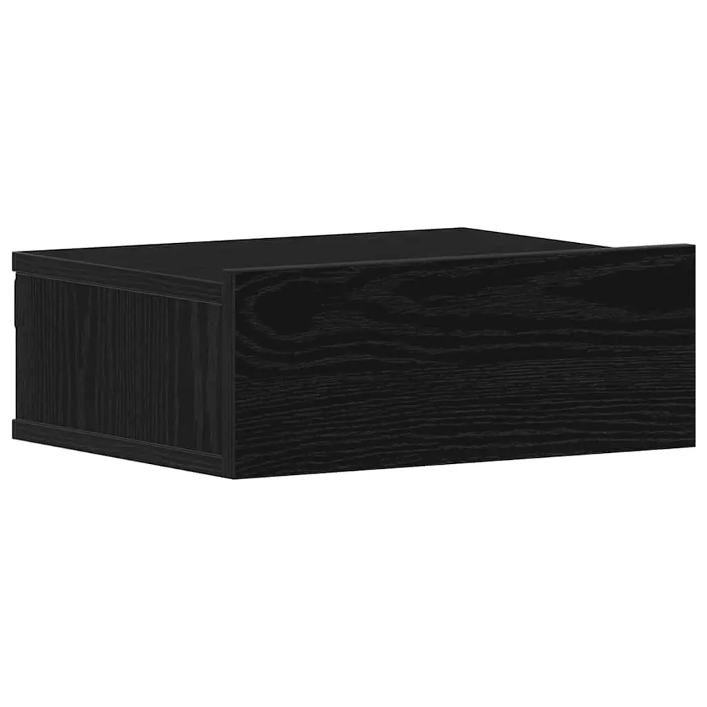 Wall-Mounted Nightstand in Brown Engineered Wood