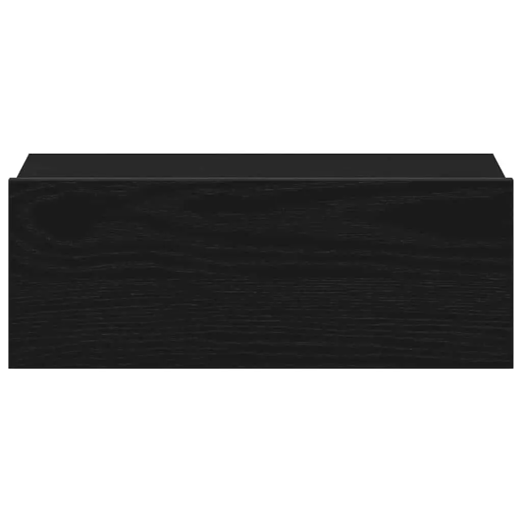 Wall-Mounted Nightstand in Brown Engineered Wood