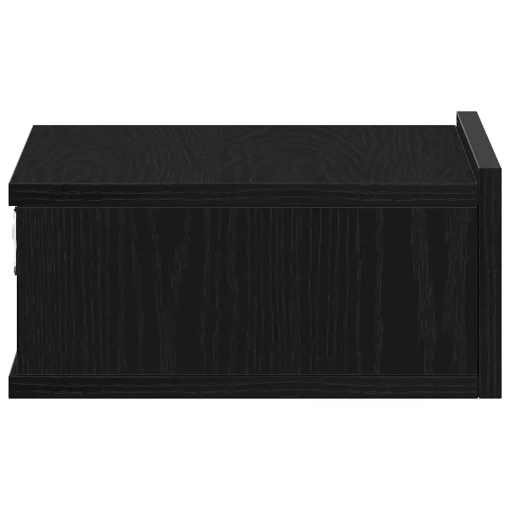 Wall-Mounted Nightstand in Brown Engineered Wood