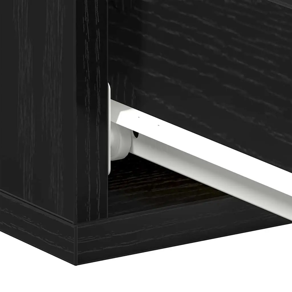 Wall-Mounted Nightstand in Brown Engineered Wood