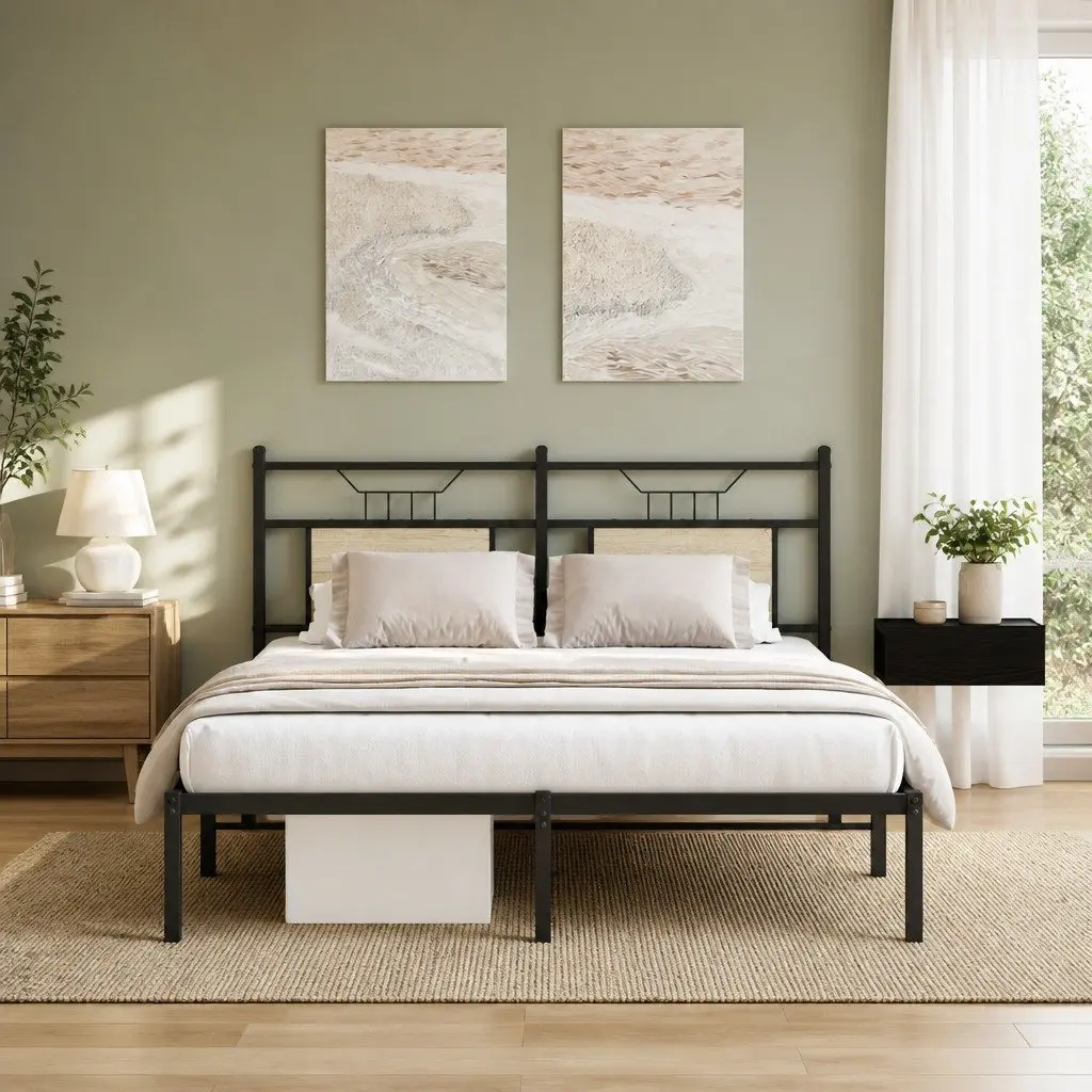 Wall-Mounted Nightstand Storage Cabinet in Brown