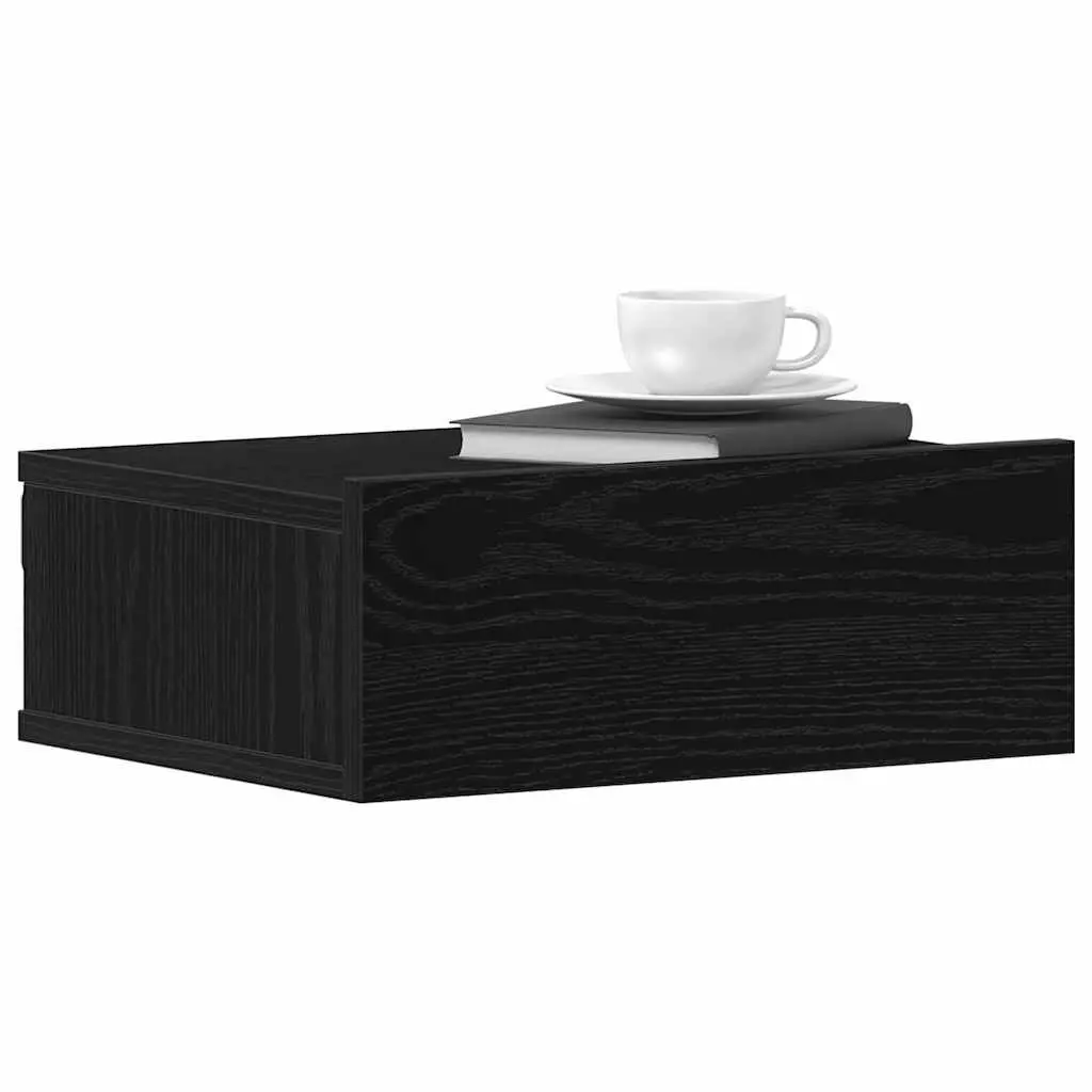 Wall-Mounted Nightstand Storage Cabinet in Brown